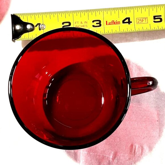2 Royal Ruby Cups Saucers Vitage Anchor Hocking Vintage Discontinued Red Glass - Picture 6 of 7